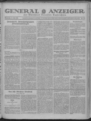 Münchner neueste Nachrichten Mittwoch 16. Juli 1930