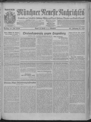 Münchner neueste Nachrichten Freitag 18. Juli 1930