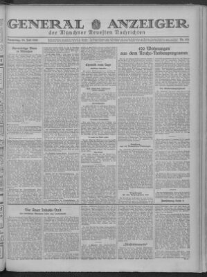 Münchner neueste Nachrichten Samstag 26. Juli 1930