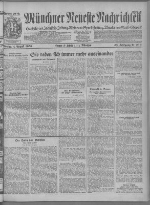 Münchner neueste Nachrichten Montag 4. August 1930