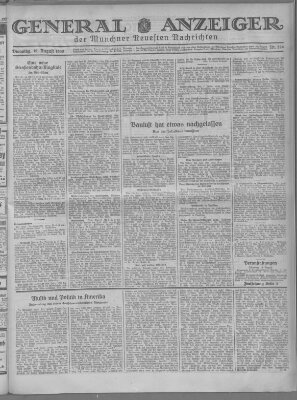 Münchner neueste Nachrichten Dienstag 19. August 1930