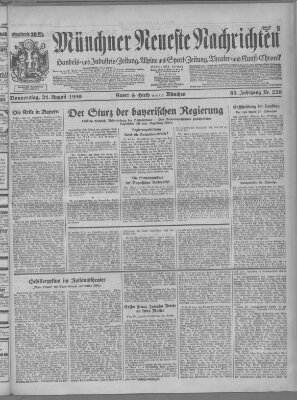 Münchner neueste Nachrichten Donnerstag 21. August 1930