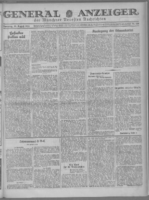 Münchner neueste Nachrichten Samstag 23. August 1930