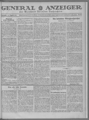 Münchner neueste Nachrichten Samstag 30. August 1930