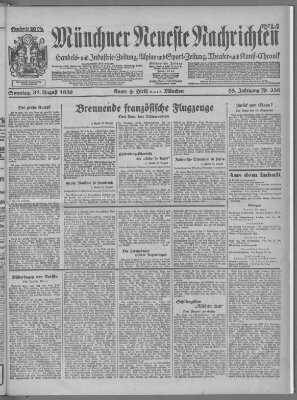 Münchner neueste Nachrichten Sonntag 31. August 1930