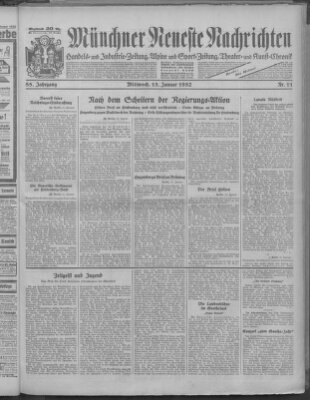 Münchner neueste Nachrichten Mittwoch 13. Januar 1932