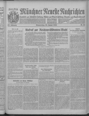 Münchner neueste Nachrichten Donnerstag 28. Januar 1932