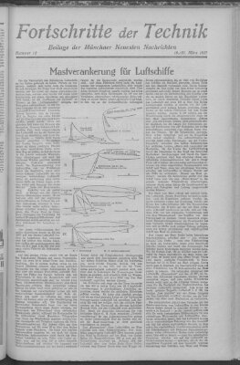 Fortschritte der Technik (Münchner neueste Nachrichten) Samstag 19. März 1927