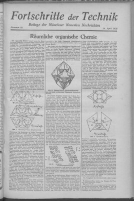 Fortschritte der Technik (Münchner neueste Nachrichten) Sonntag 29. April 1928