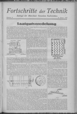 Fortschritte der Technik (Münchner neueste Nachrichten) Sonntag 27. Januar 1929