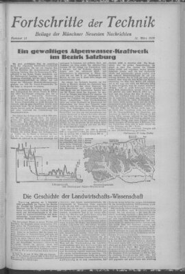 Fortschritte der Technik (Münchner neueste Nachrichten) Sonntag 31. März 1929