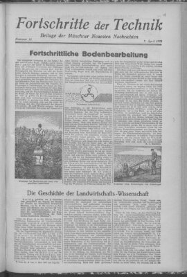 Fortschritte der Technik (Münchner neueste Nachrichten) Sonntag 7. April 1929