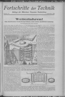 Fortschritte der Technik (Münchner neueste Nachrichten) Sonntag 8. September 1929