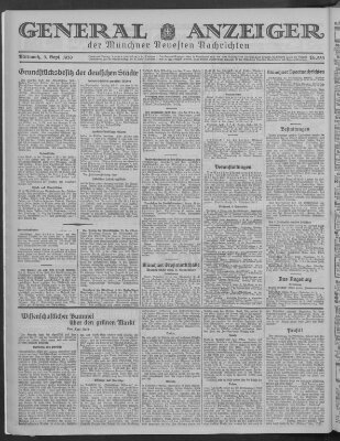 Münchner neueste Nachrichten Mittwoch 3. September 1930