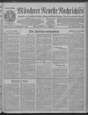 Münchner neueste Nachrichten Donnerstag 18. September 1930