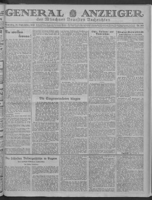 Münchner neueste Nachrichten Samstag 27. September 1930