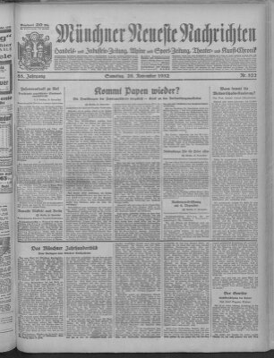 Münchner neueste Nachrichten Samstag 26. November 1932