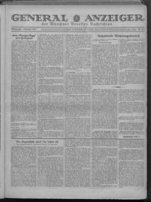 Münchner neueste Nachrichten Mittwoch 1. Oktober 1930