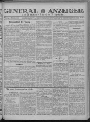 Münchner neueste Nachrichten Dienstag 7. Oktober 1930