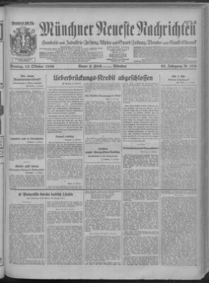 Münchner neueste Nachrichten Montag 13. Oktober 1930