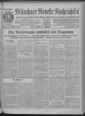 Münchner neueste Nachrichten Freitag 17. Oktober 1930