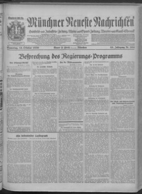 Münchner neueste Nachrichten Samstag 18. Oktober 1930