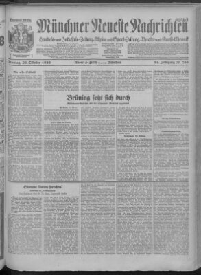 Münchner neueste Nachrichten Montag 20. Oktober 1930