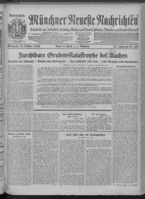 Münchner neueste Nachrichten Mittwoch 22. Oktober 1930