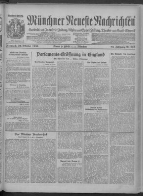 Münchner neueste Nachrichten Mittwoch 29. Oktober 1930