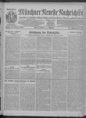 Münchner neueste Nachrichten Freitag 31. Oktober 1930