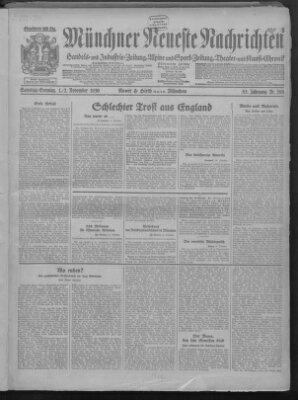 Münchner neueste Nachrichten Samstag 1. November 1930