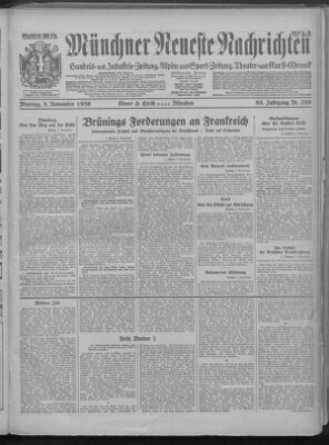 Münchner neueste Nachrichten Montag 3. November 1930