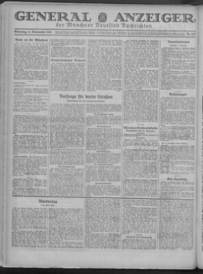 Münchner neueste Nachrichten Dienstag 11. November 1930