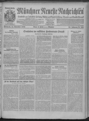 Münchner neueste Nachrichten Mittwoch 12. November 1930