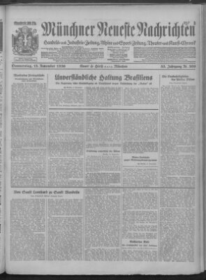 Münchner neueste Nachrichten Donnerstag 13. November 1930