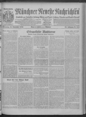 Münchner neueste Nachrichten Dienstag 18. November 1930