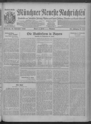 Münchner neueste Nachrichten Mittwoch 19. November 1930