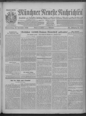 Münchner neueste Nachrichten Donnerstag 20. November 1930