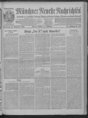 Münchner neueste Nachrichten Samstag 22. November 1930