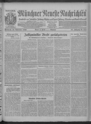 Münchner neueste Nachrichten Mittwoch 26. November 1930