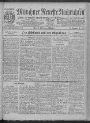 Münchner neueste Nachrichten Freitag 28. November 1930