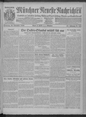 Münchner neueste Nachrichten Sonntag 30. November 1930