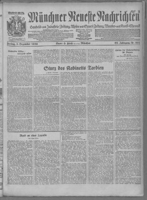 Münchner neueste Nachrichten Freitag 5. Dezember 1930