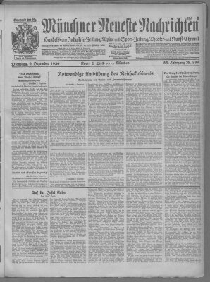 Münchner neueste Nachrichten Dienstag 9. Dezember 1930