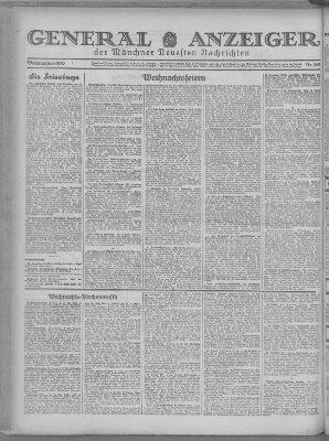 Münchner neueste Nachrichten Mittwoch 24. Dezember 1930