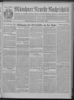 Münchner neueste Nachrichten Montag 5. Januar 1931