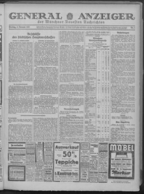 Münchner neueste Nachrichten Freitag 9. Januar 1931