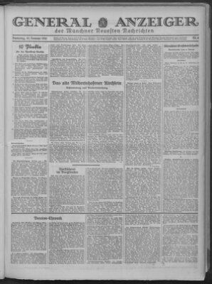 Münchner neueste Nachrichten Samstag 10. Januar 1931