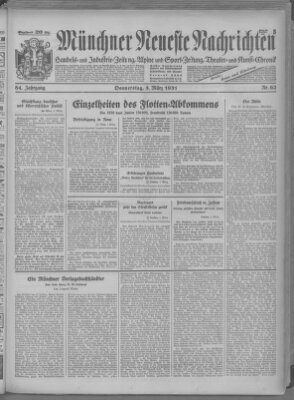 Münchner neueste Nachrichten Donnerstag 5. März 1931