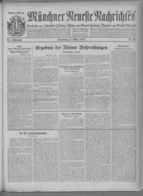 Münchner neueste Nachrichten Samstag 7. März 1931